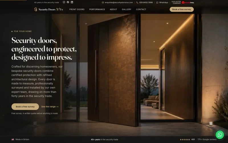 Security Doors 'R' Us website