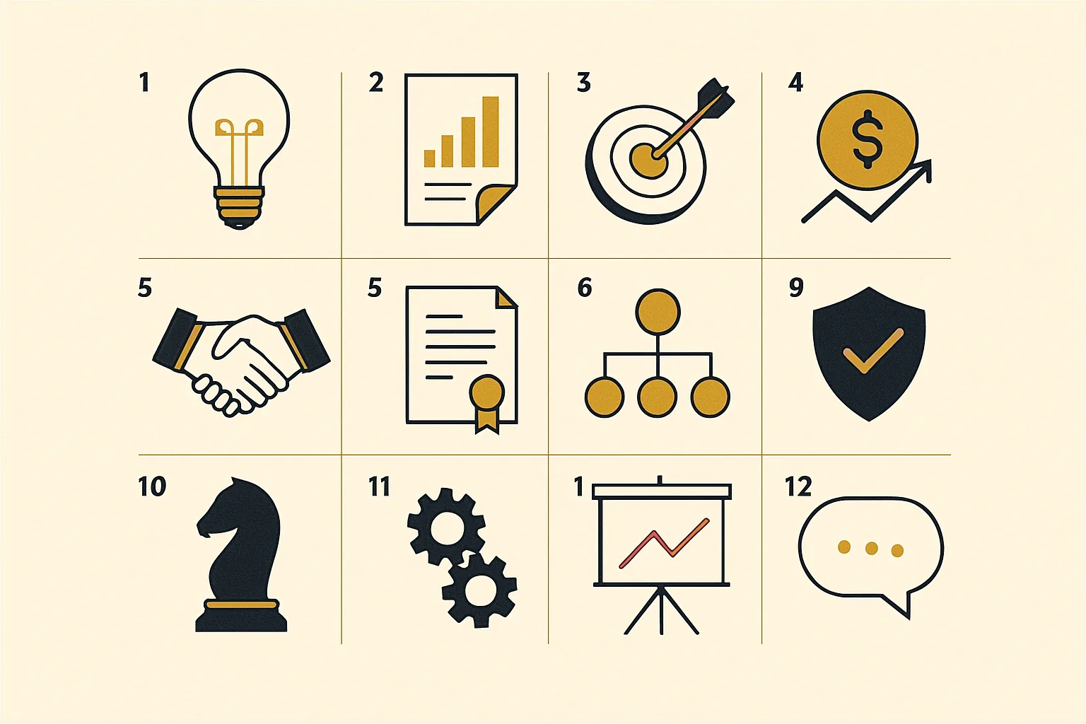 A numbered grid of twelve reasons a business is missing from AI answers.