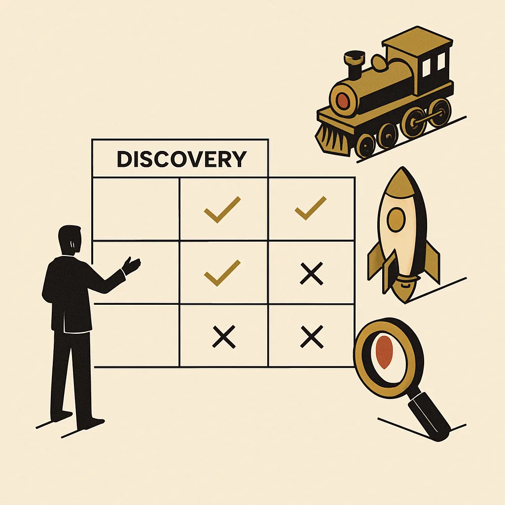 A comparison grid of AI search engines by their role in business discovery.
