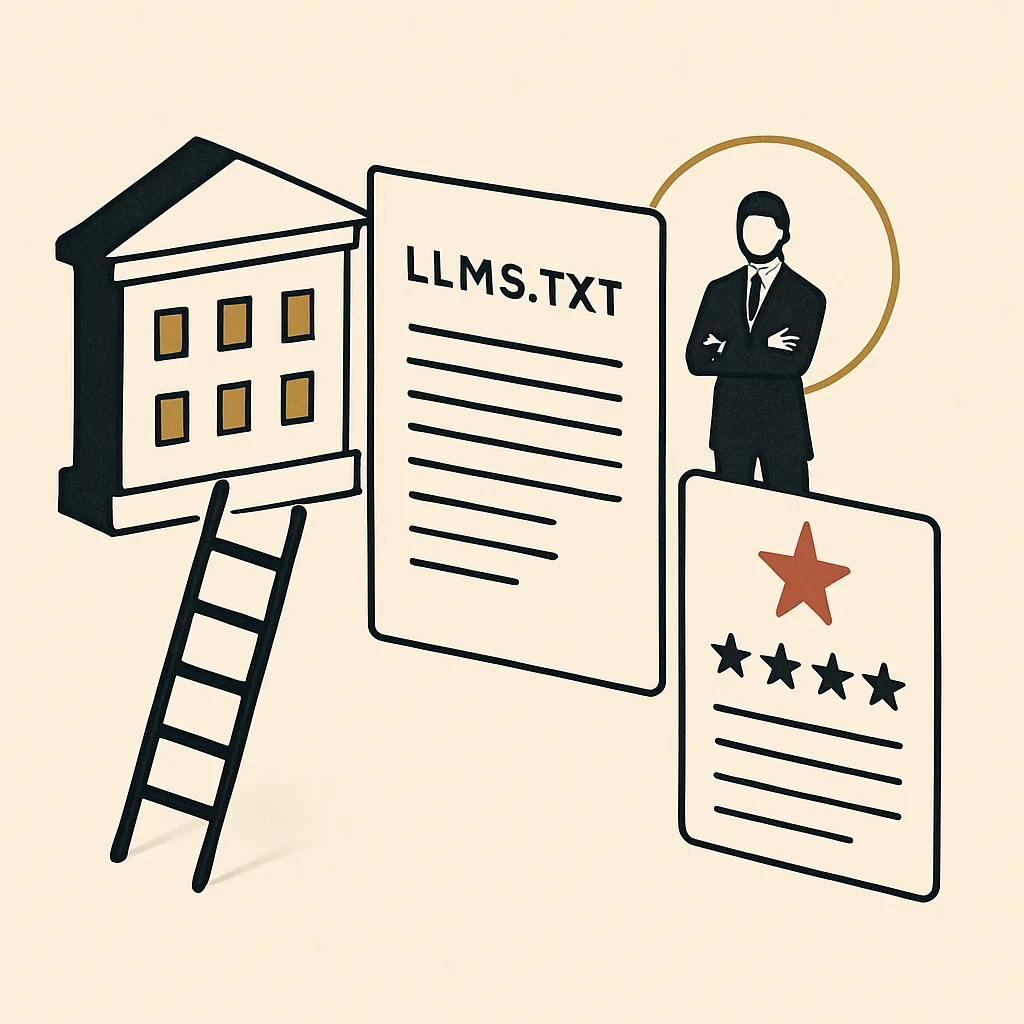 A step ladder of actions from structure to authority to reviews.