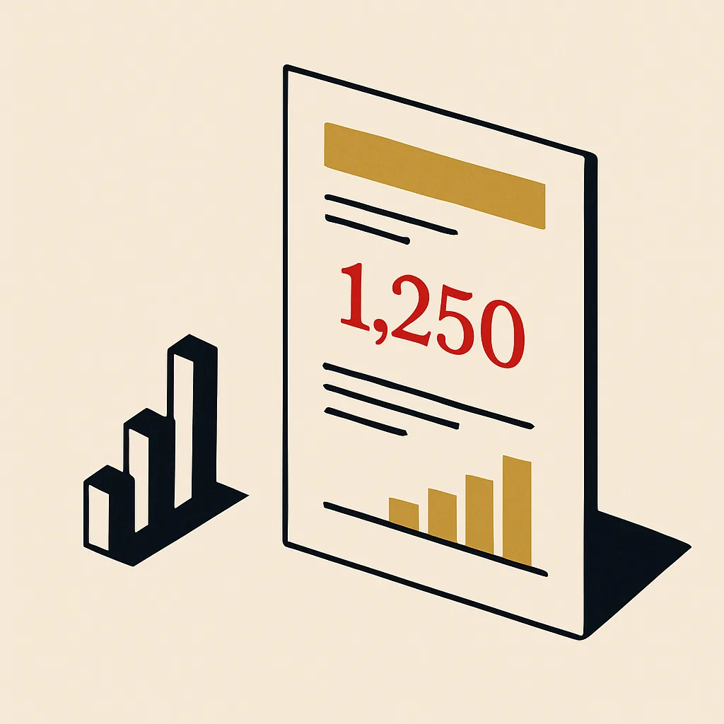 A board report card showing a single headline number.