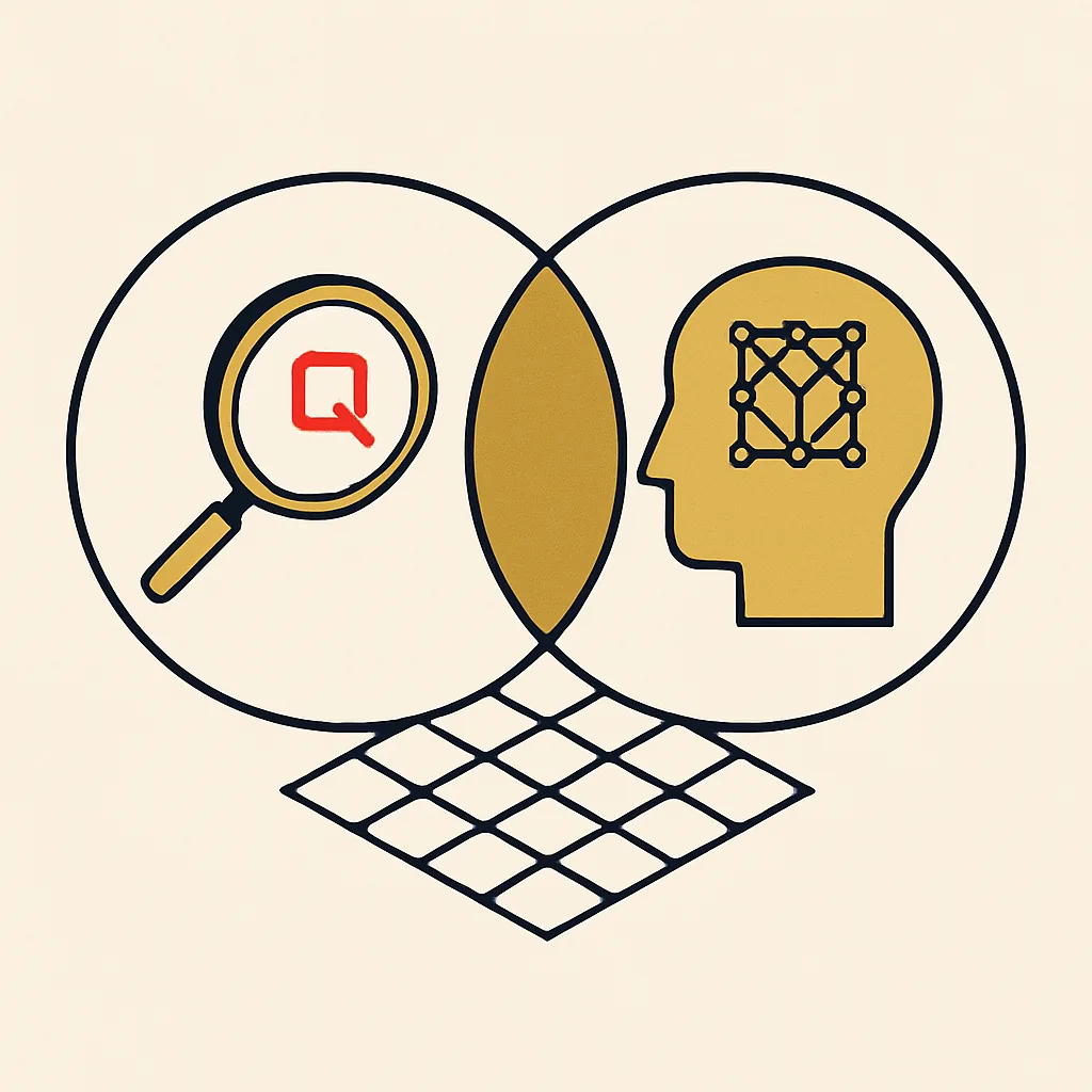 An overlap diagram of search visibility and AI visibility.