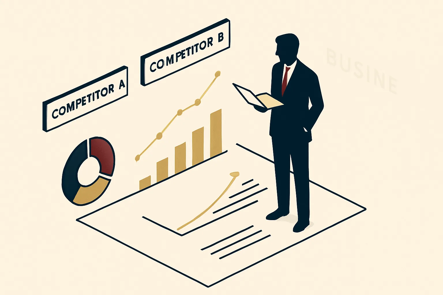 An AI answer naming two competitors with your business faded at the edge.