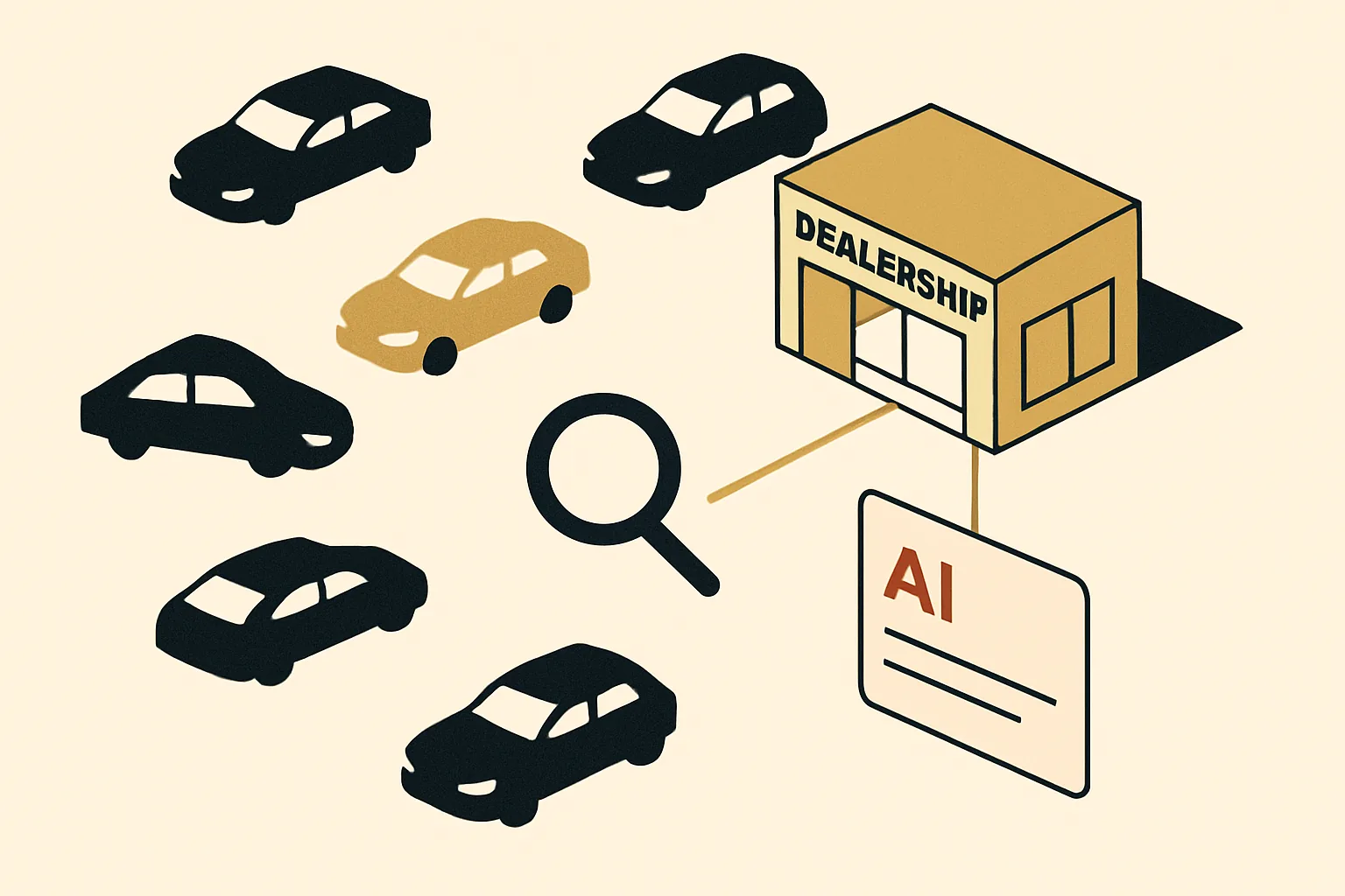A car dealership shown as the named direct choice across search and AI.