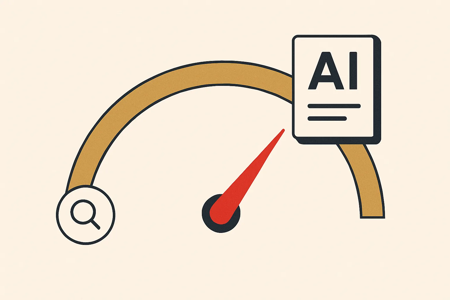 A visibility meter rising from search to an AI answer card for an engineering firm.
