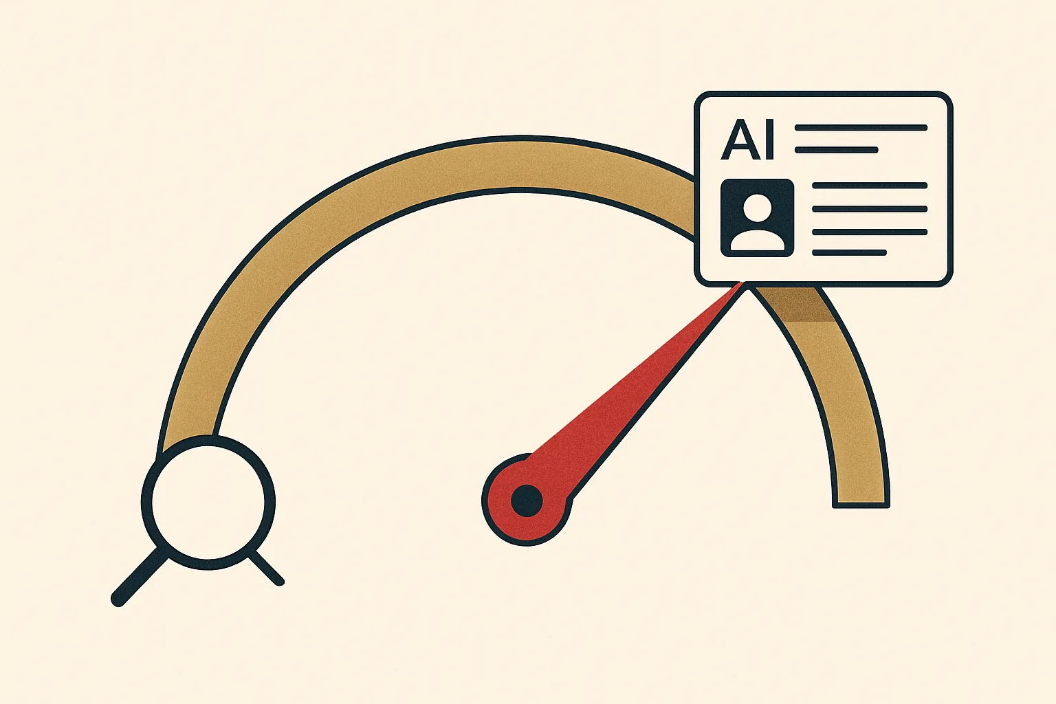 An abstract visibility meter rising from search to AI, showing a gym's discoverability increasing over time.