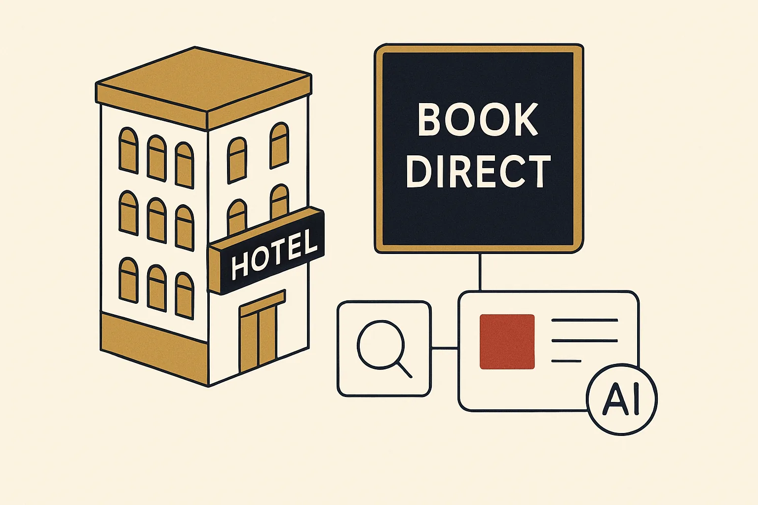 A hotel shown as the named direct-booking choice in search and AI answers.
