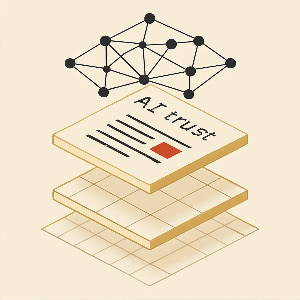 Three stacked layers showing site structure, content and AI trust for a photography studio.