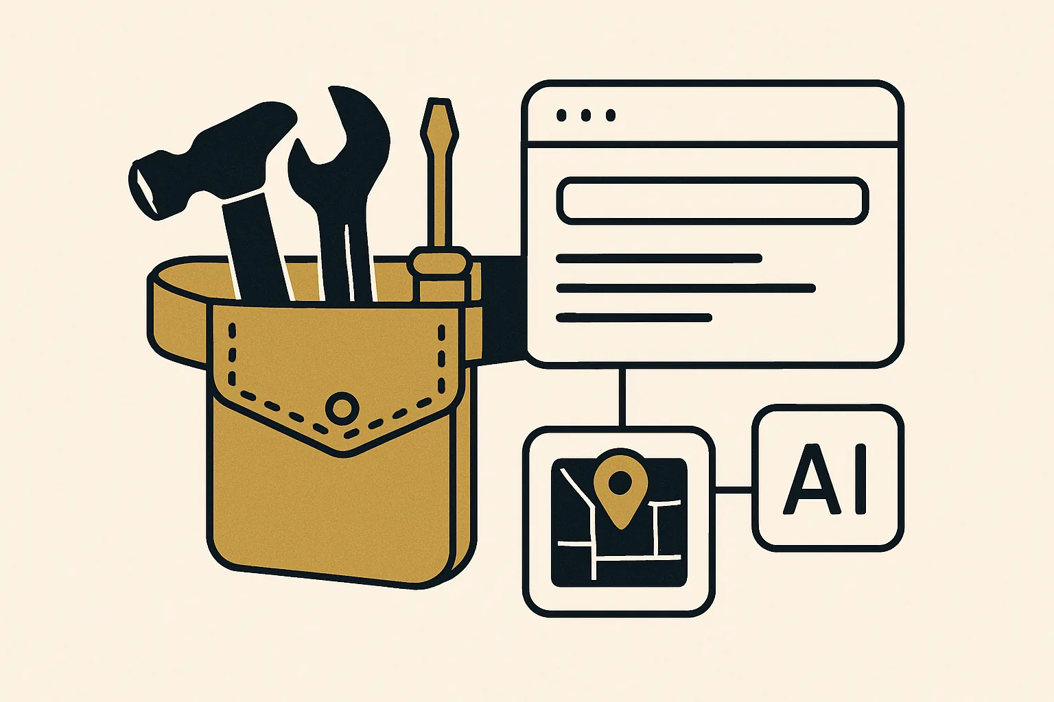 A tradesman with their own findable site, named locally across search and AI.