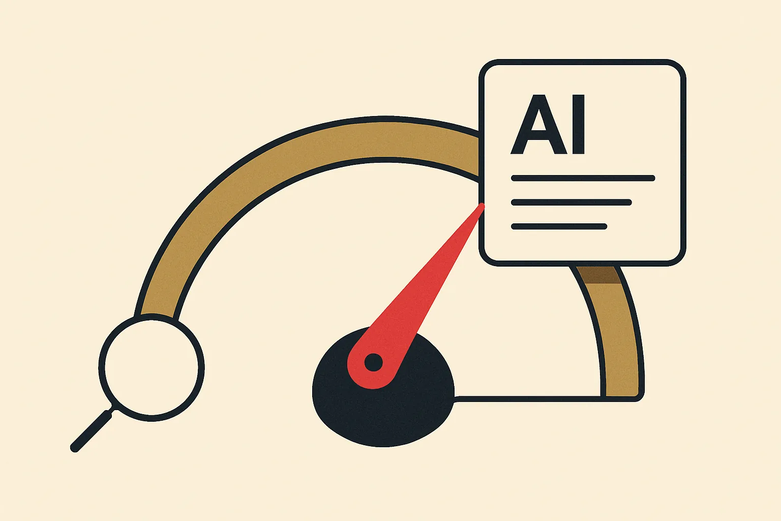 A visibility meter rising from search to an AI answer card for a trades business.