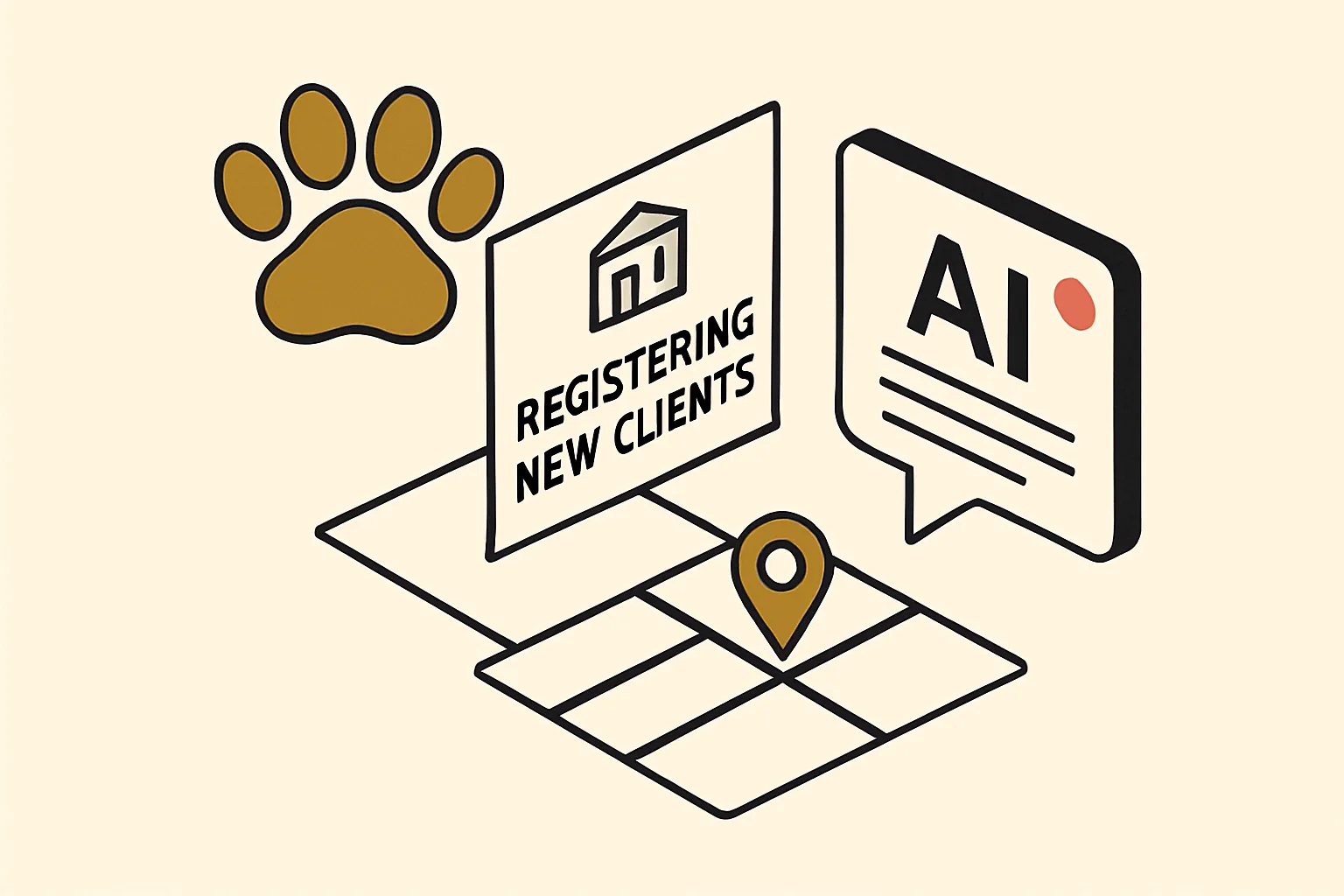 A veterinary practice shown as the named local choice for registrations and emergencies across search and AI.